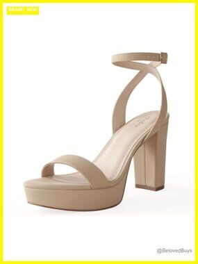 4 Inch Chunky Platform Heeled Sandals Open Toe Ankle Strappy Block Heels